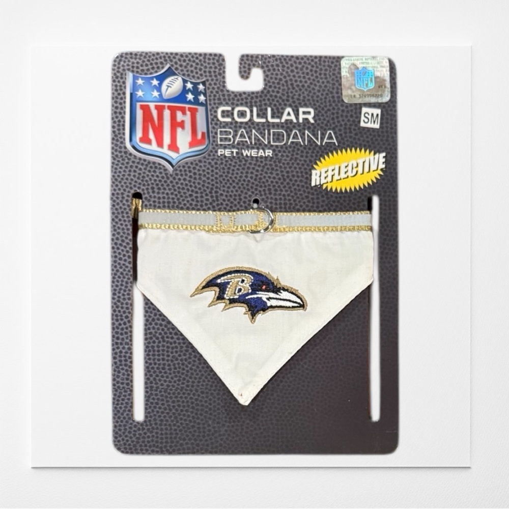 BALTIMORE RAVENS Reflective Pet Collar Bandana with Team Logo